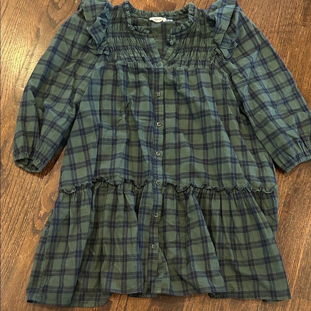Plaid Ruffle Mini Dress